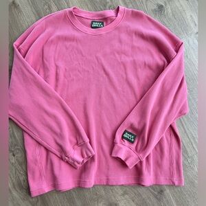 Daily Drills Pink oversized sport thermal sweatshirt
